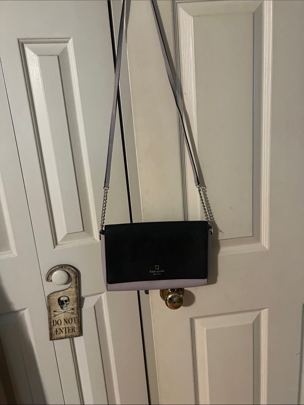 kate spade black and lilac two-tone crossbody bag